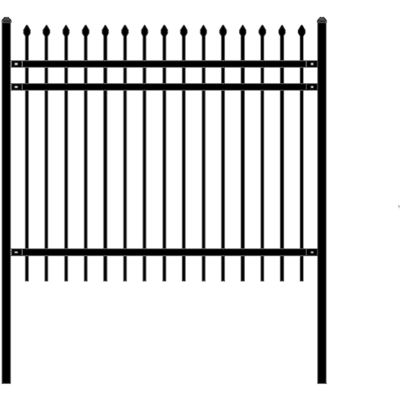 Galvanized 6ftx8ft Anti Rust Security Steel Metal Wrought Iron Fence